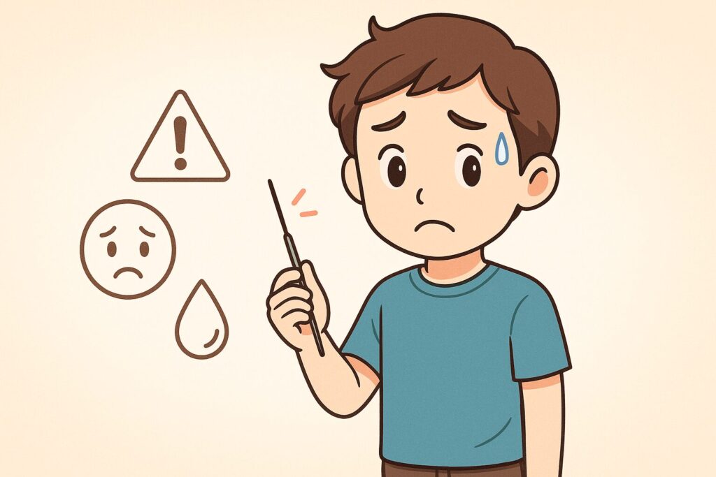 ニードル脱毛のデメリットを説明するイラスト