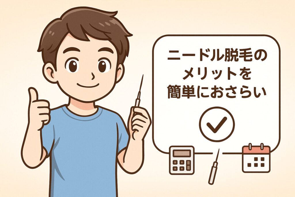 ニードル脱毛のメリットを説明するイラスト