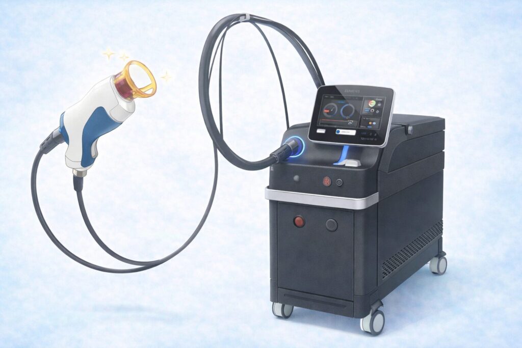 スプレンダーXをイメージした医療レーザー脱毛機のアニメ調イラスト