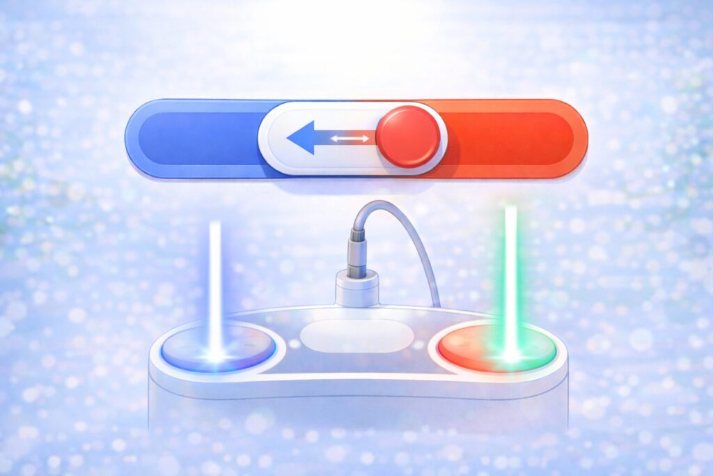 波長を切り替えて使える仕組みを表したイメージ図