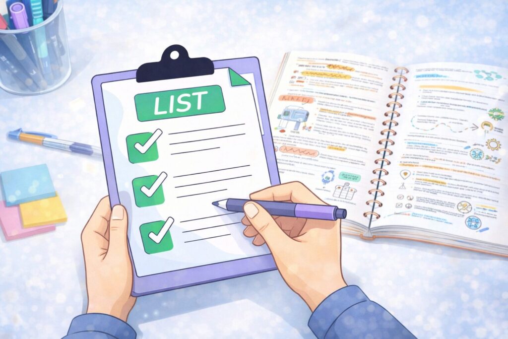 ヒゲ脱毛のポイントをまとめてチェックしているイメージ