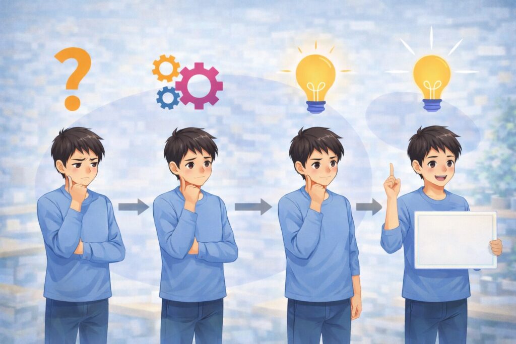 脱毛方法の答えにたどり着く過程を示すイメージ