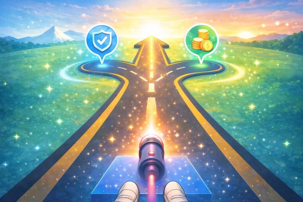 ヒゲ脱毛でヤグレーザーを最初の選択肢にする考え方を示す分岐イメージ