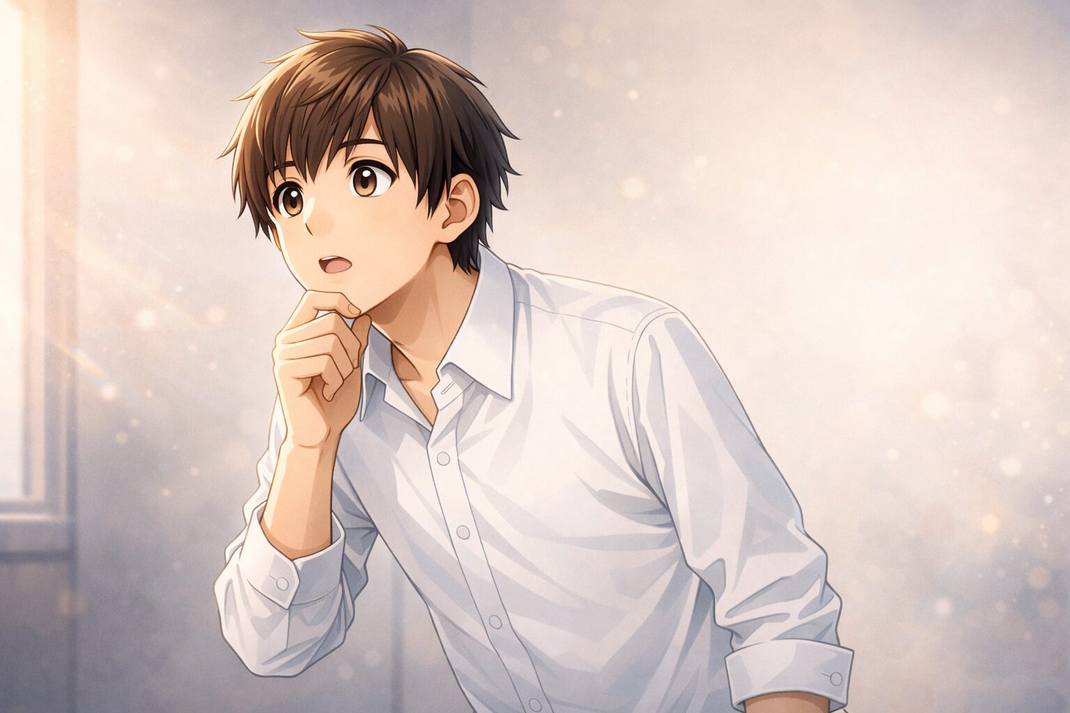 ヒゲ脱毛の効果が出ない原因を考えている男性のアニメイラスト