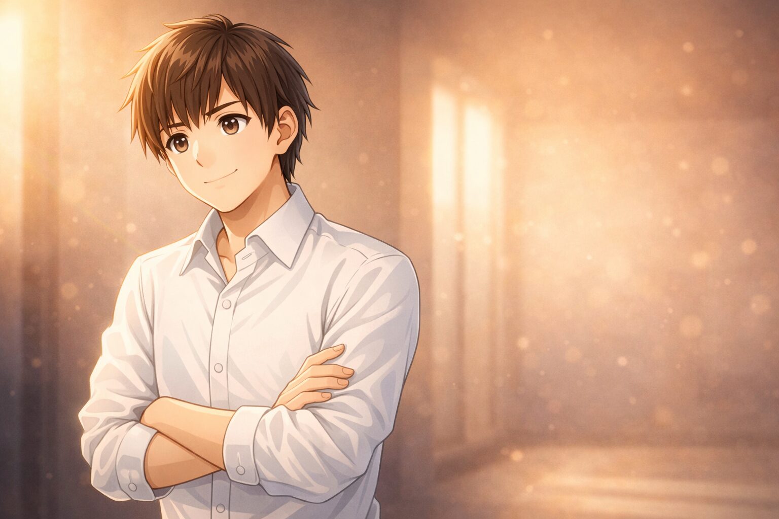 クリニックを変えるか続けるか納得した表情の男性のアニメイラスト